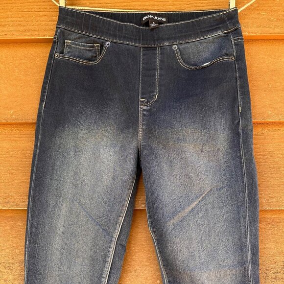 DKNY JEANS Elastic Waist Denim Legging Jeggins Dark Blue Size S - Picture 4 of 13